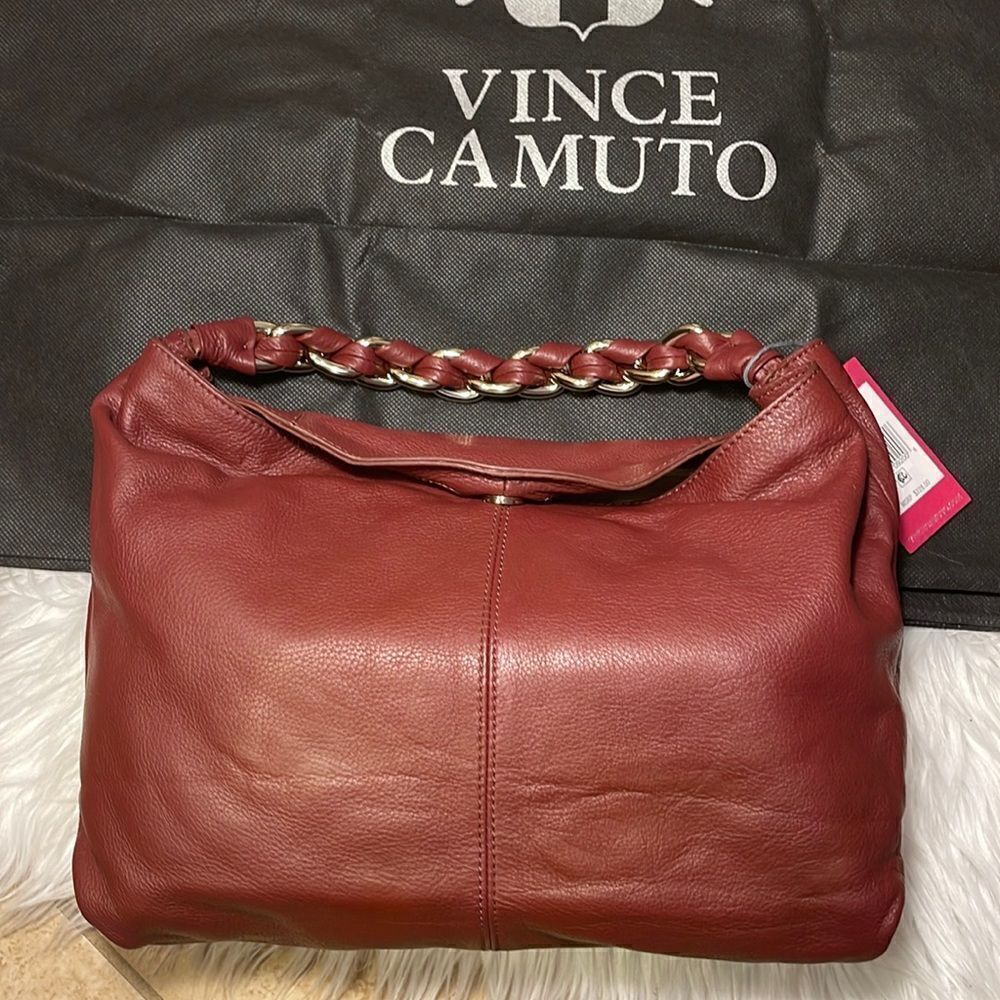 Vince Camuto cranberry Hobo bag NWT